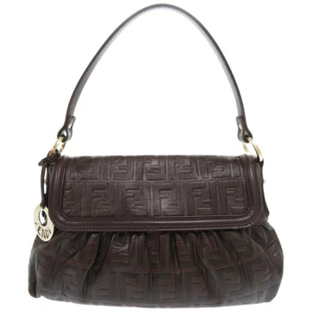 Fendi Zucca leather brown Hobo bag shoulder